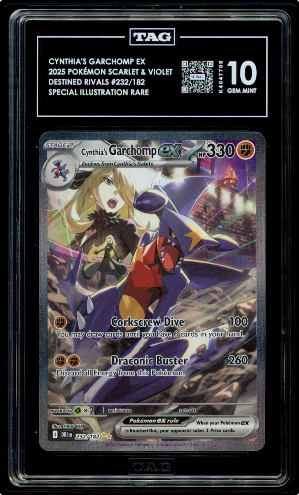 2025 POKEMON DRI EN-DESTINED RIVALS #232 CYNTHIA'S GARCHOMP EX TAG 10