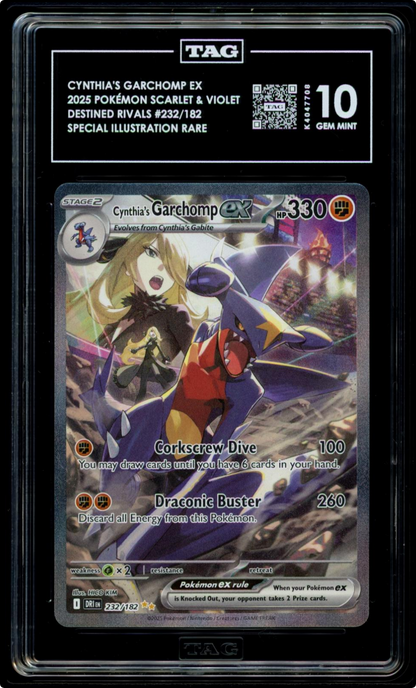 2025 POKEMON DRI EN-DESTINED RIVALS #232 CYNTHIA'S GARCHOMP EX TAG 10