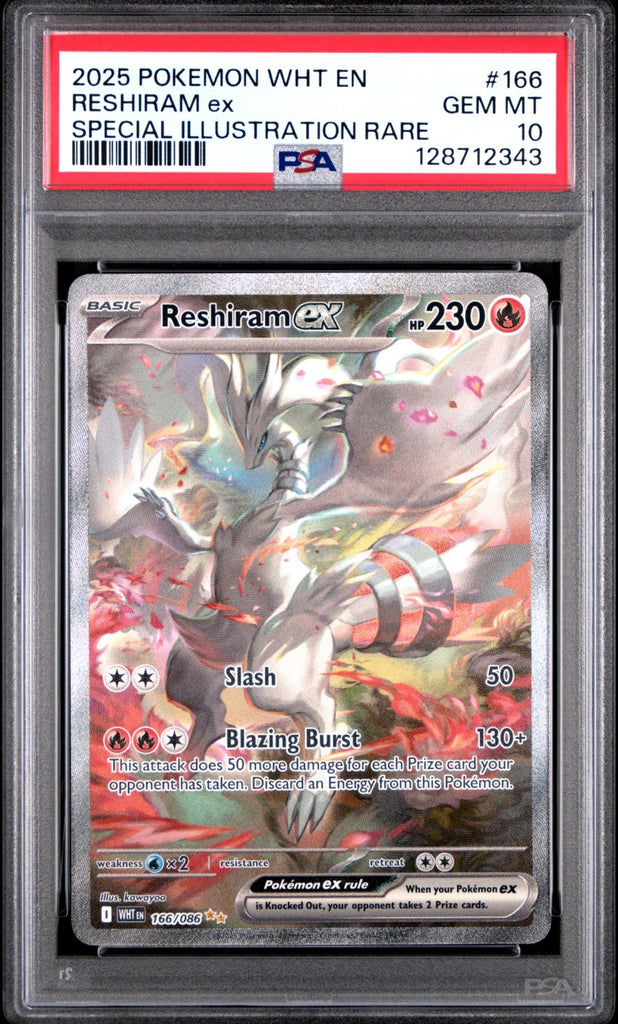 Pokemon PSA 10 Reshiram ex 166/086 Sv: White Flare Holo SIR