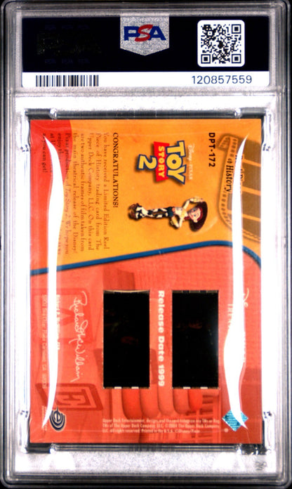 2004 UPPER DECK DISNEY PIXAR TOY STORY 2 Reel Piece of History PSA 8 MISPRINT?