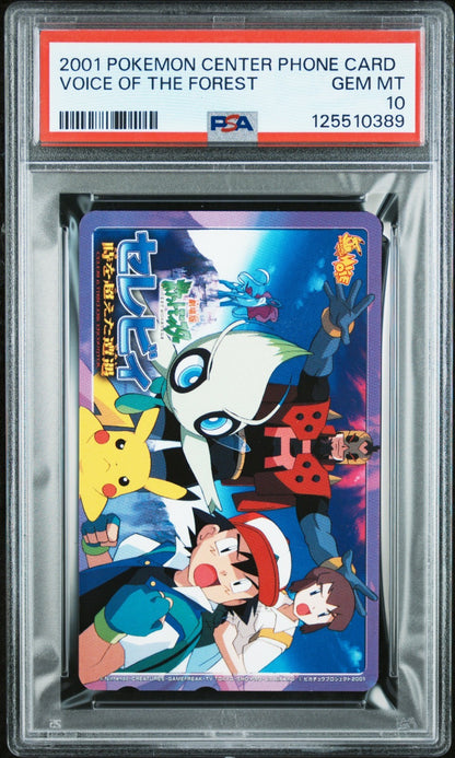 Pokemon Japanese Celebi Voice of the Forest Horizontal PSA 10 GEM MT Phone Card