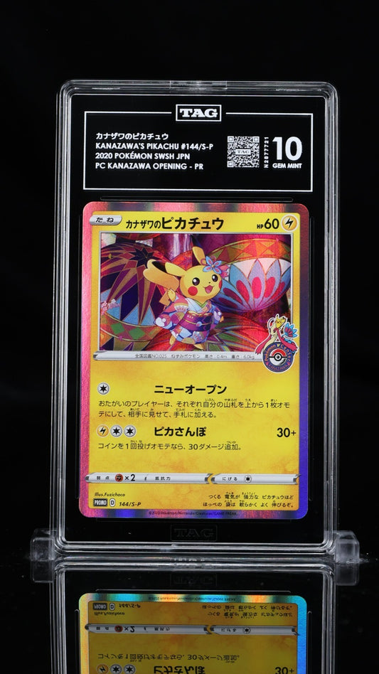 Pokemon TAG 10 GEM MINT 2020 Kanazawa's Pikachu Japanese Center Card 144/S-P
