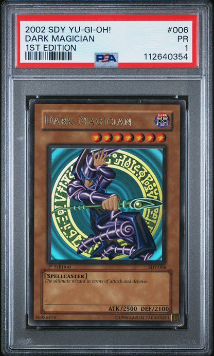 2002 YuGiOh SDY-006 Dark Magician 1st Edition PSA 1 Ultra Rare