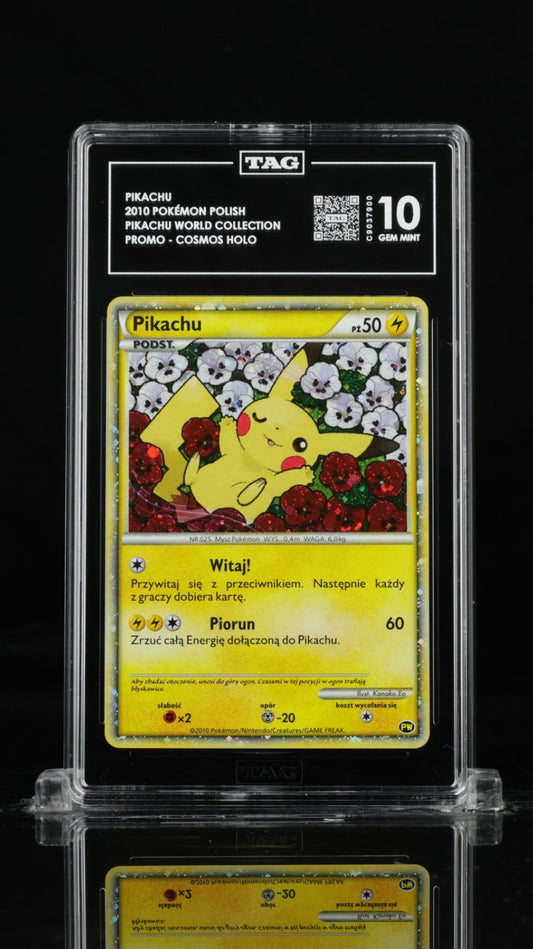 Pikachu Pokemon 2010 Holo PW Pikachu World Polish TAG 10