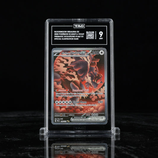 2025 POKEMON PRE EN-PRISMATIC EVOLUTIONS #168 BLOODMOON URSALUNA EX PSA 9