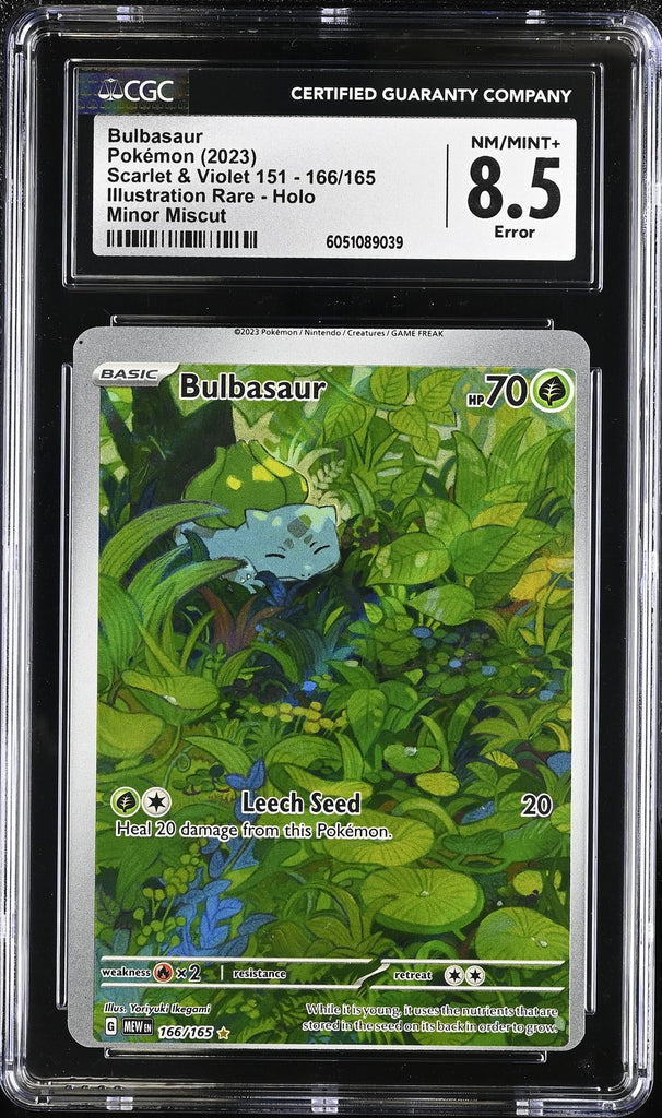 CGC 8.5 Bulbasaur 166/165 Pokemon 151 PSA Minor Miscut Trademark Copyright Error