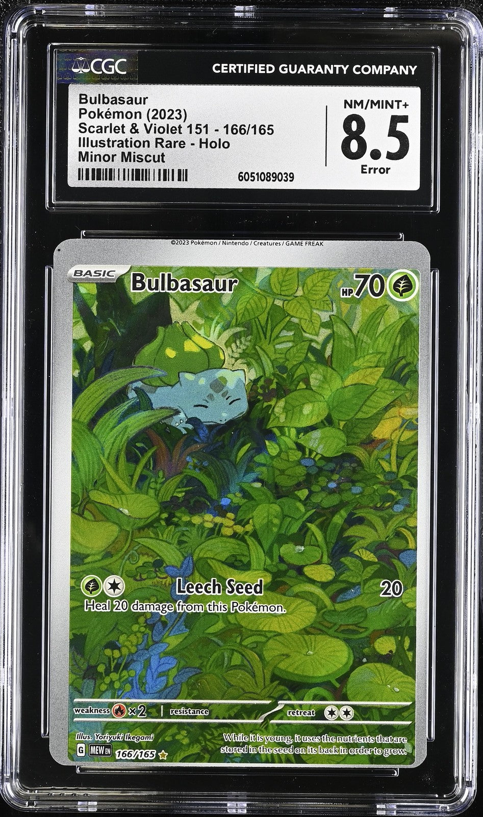CGC 8.5 Bulbasaur 166/165 Pokemon 151 PSA Minor Miscut Trademark Copyright Error