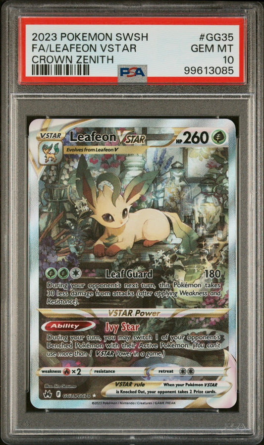 Pokemon 2023 Leafeon VSTAR GG35/GG70 SWSH Crown Zenith Galarian Gallery PSA 10