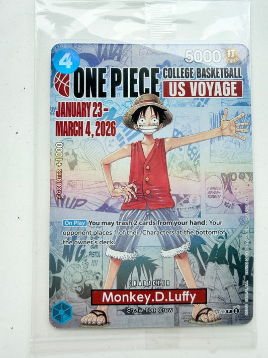 Monkey D. Luffy P-055 One Piece College Basketball US Voyage Promo Sealed LP-
