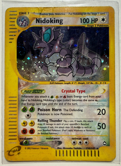Pokemon AQUAPOLIS - #150/147 Nidoking Crystal Holo English HP