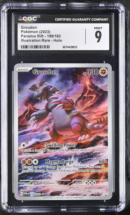 CGC 9 Groudon 199/182 Pokemon Paradox Rift Illustration Rare Alt Art