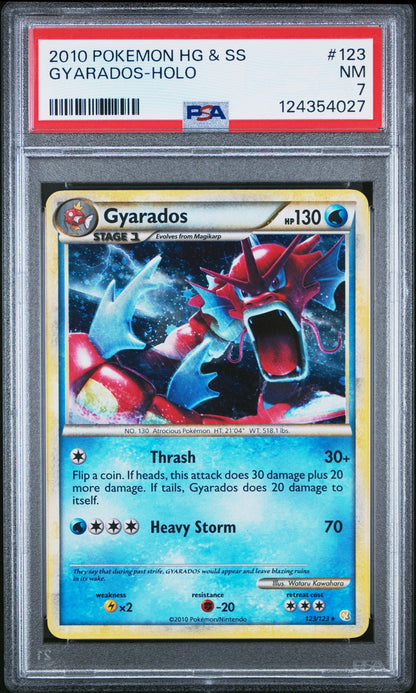 2010 POKEMON HEARTGOLD & SOULSILVER #123 GYARADOS-HOLO PSA 7