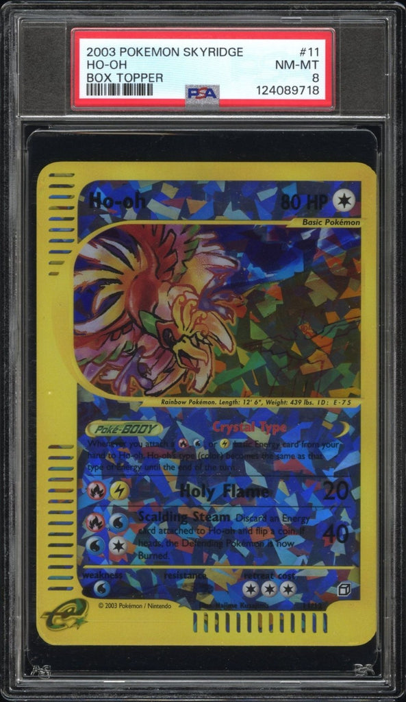 2003 Pokemon CRYSTAL HO-OH Skyridge REVERSE HOLO Jumbo TOPPER Card 11/12 - PSA 8