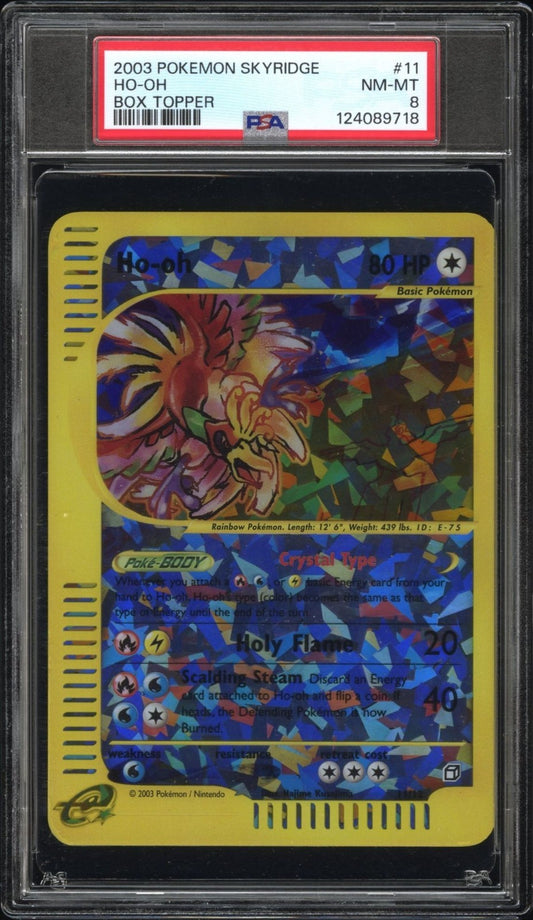 2003 Pokemon CRYSTAL HO-OH Skyridge REVERSE HOLO Jumbo TOPPER Card 11/12 - PSA 8