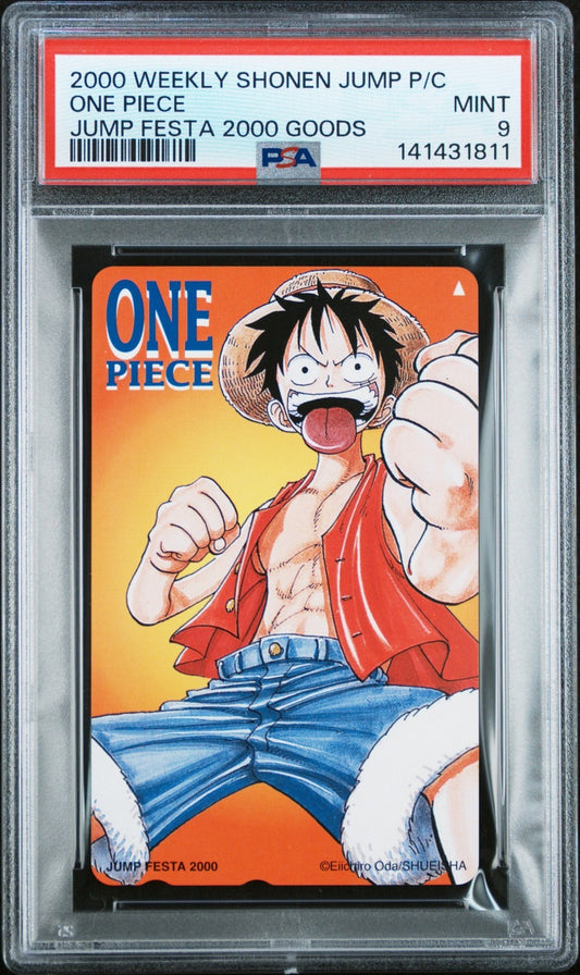 2000 Japanese Weekly Jump Phone Card One Piece Monkey D. Luffy PSA 9