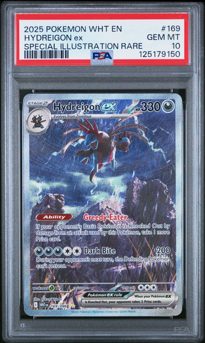2025 Hydreigon EX 169 PSA 10 Gem Mint White Flare Pokemon