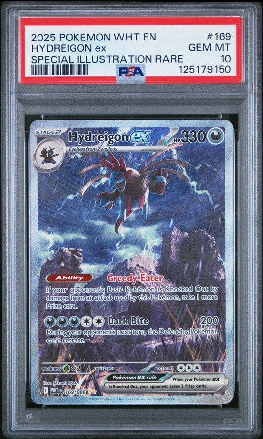 2025 Hydreigon EX 169 PSA 10 Gem Mint White Flare Pokemon