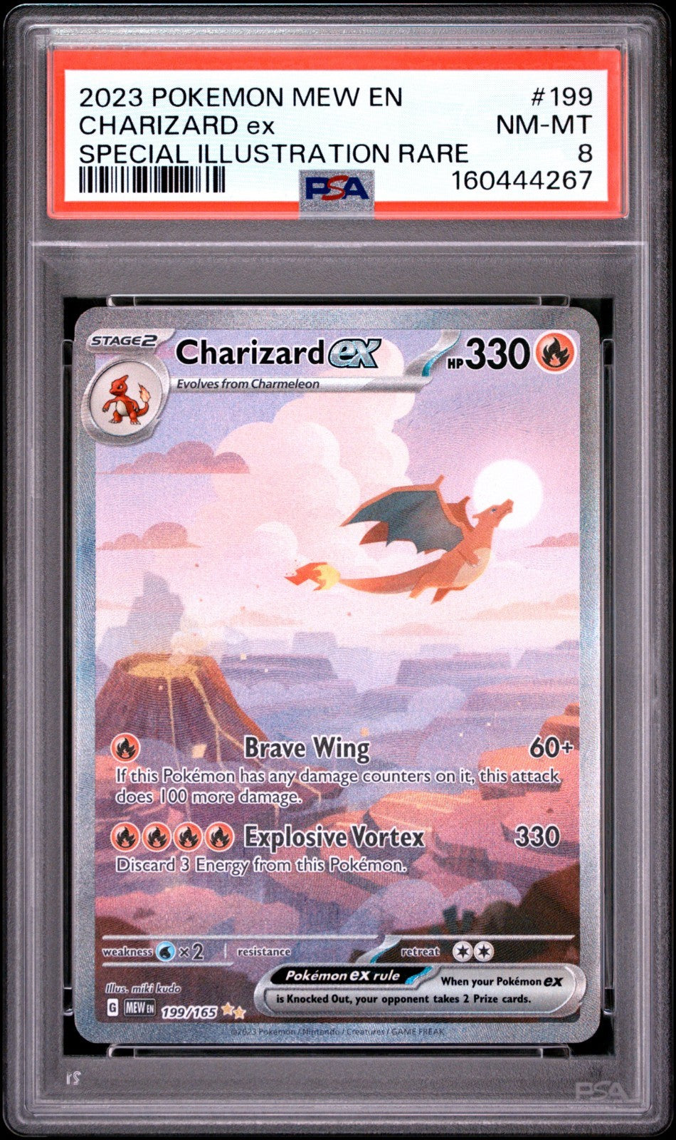 PSA 8 Charizard ex SIR 199/165 Pokemon Scarlet & Violet 151 English 2023