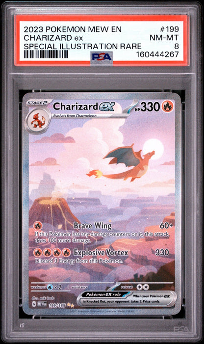 PSA 8 Charizard ex SIR 199/165 Pokemon Scarlet & Violet 151 English 2023