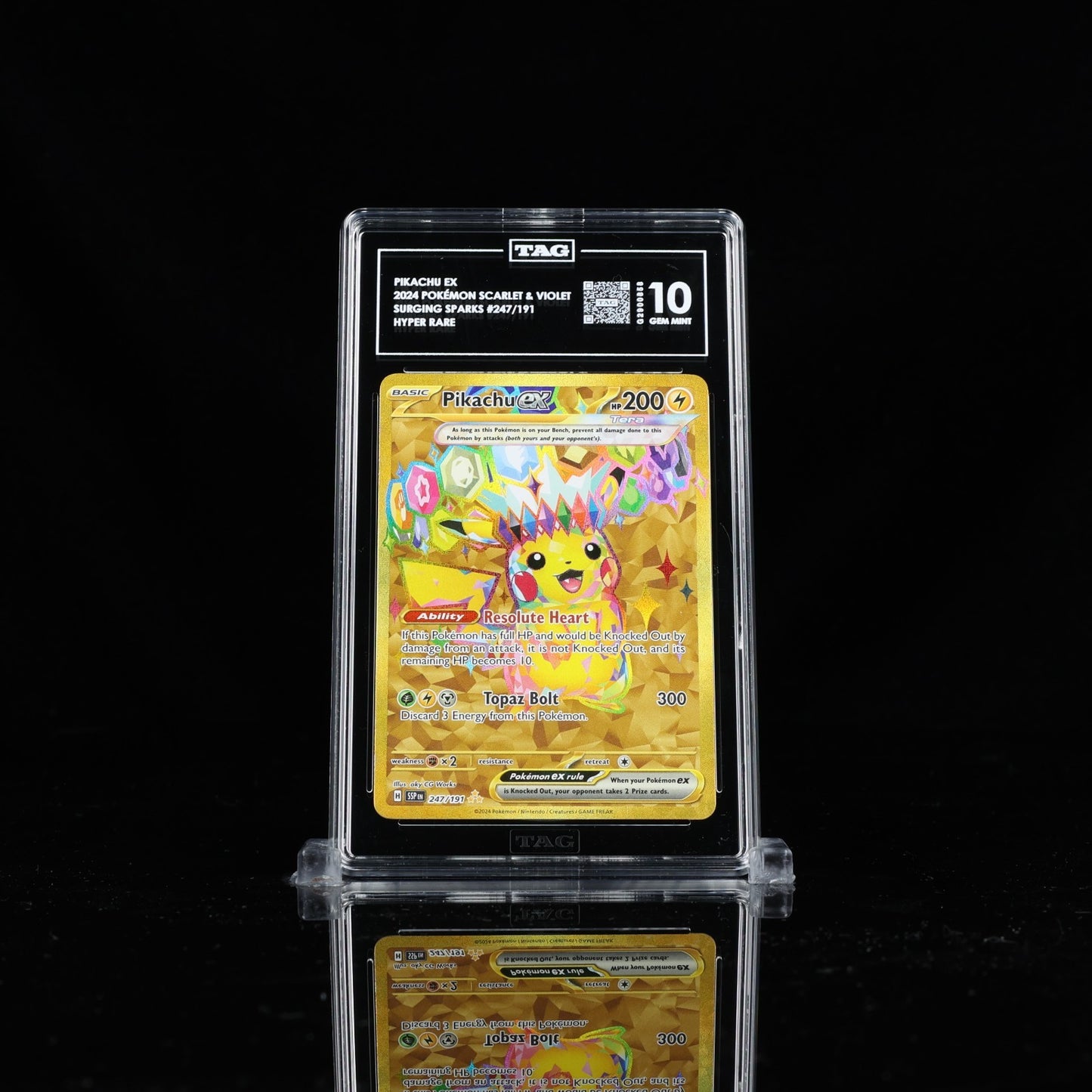 TAG 10 Pokemon Pikachu ex - 247/191 - Hyper Rare Gold SIR
