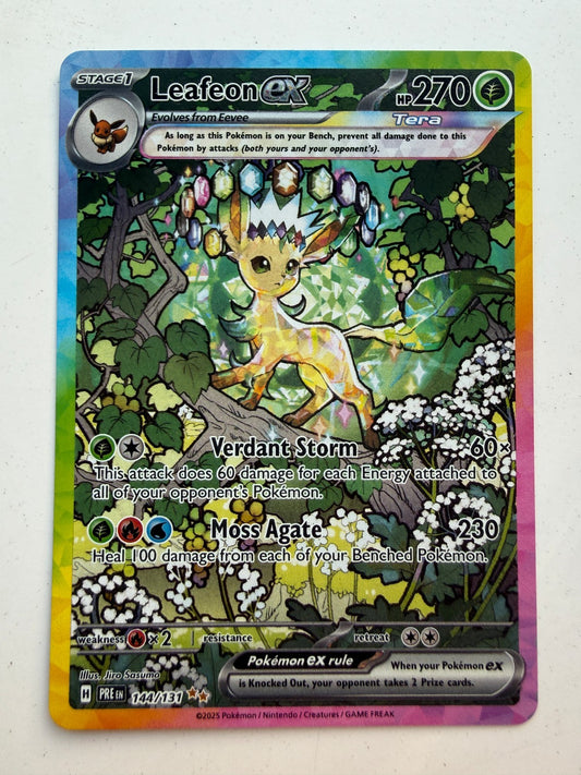 Pokemon Leafeon ex 144/131 Sv Prismatic Evolutions SIR Holo NM
