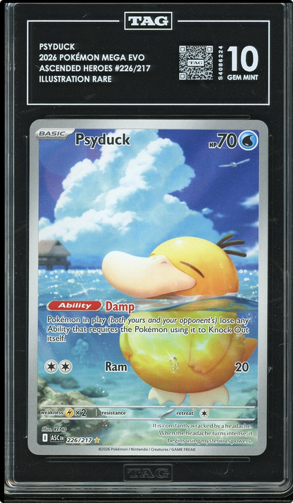 Pokemon Psyduck Ascended Heroes Illustration Rare #226 PSA 10