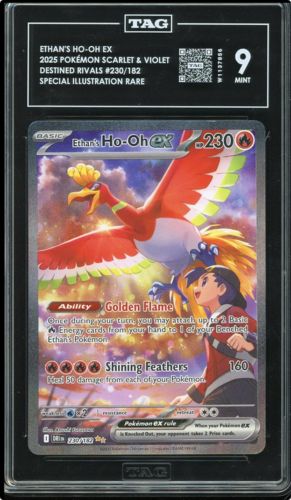 2025 Pokemon Ethan's Ho-Oh ex 230/182 Sv10: Destined Rivals Holo TAG 9