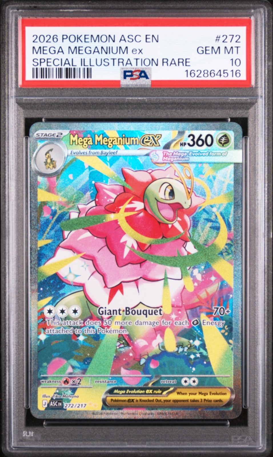 2026 POKEMON ASC EN-ASCENDED HEROES #272 MEGA MEGANIUM EX PSA 10