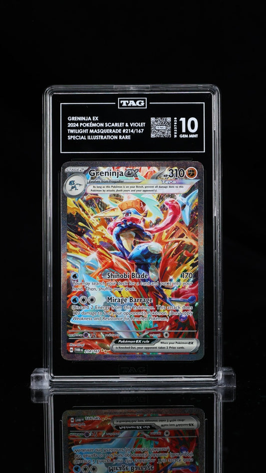Pokemon 2024 Greninja ex 214/167 SIR Twilight Masquerade GEM MINT TAG 10