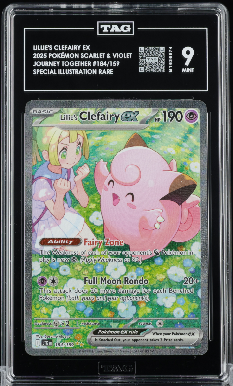 2025 POKEMON JTG EN-JOURNEY TOGETHER #184 LILLIE'S CLEFAIRY EX TAG 9