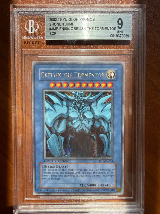 Obelisk The Tormentor GBI-002 Secret Rare Promo Yugioh BGS 9