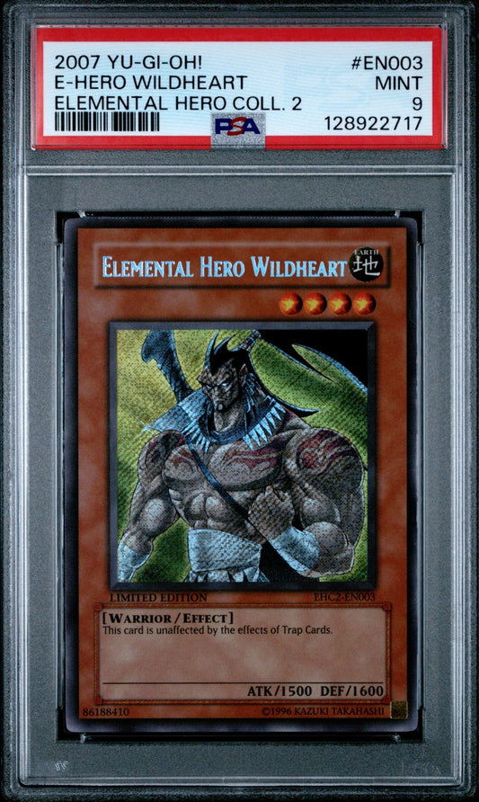 PSA 9 Elemental Hero Wildheart EHC2-EN003 Secret Rare Promo Yugioh