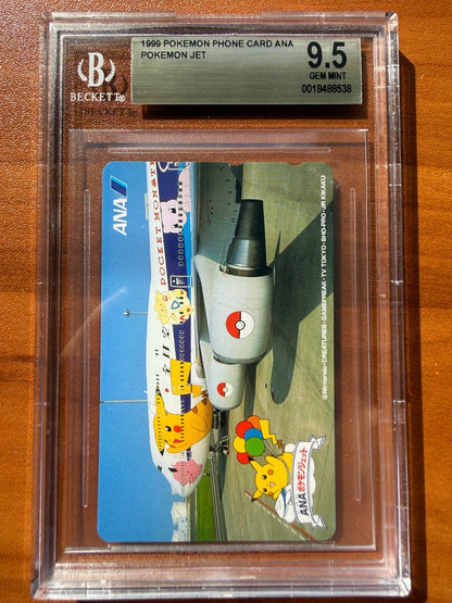Pokemon 1999 Phone Card Ana Airlines BGS 9.5 Pikachu PSA