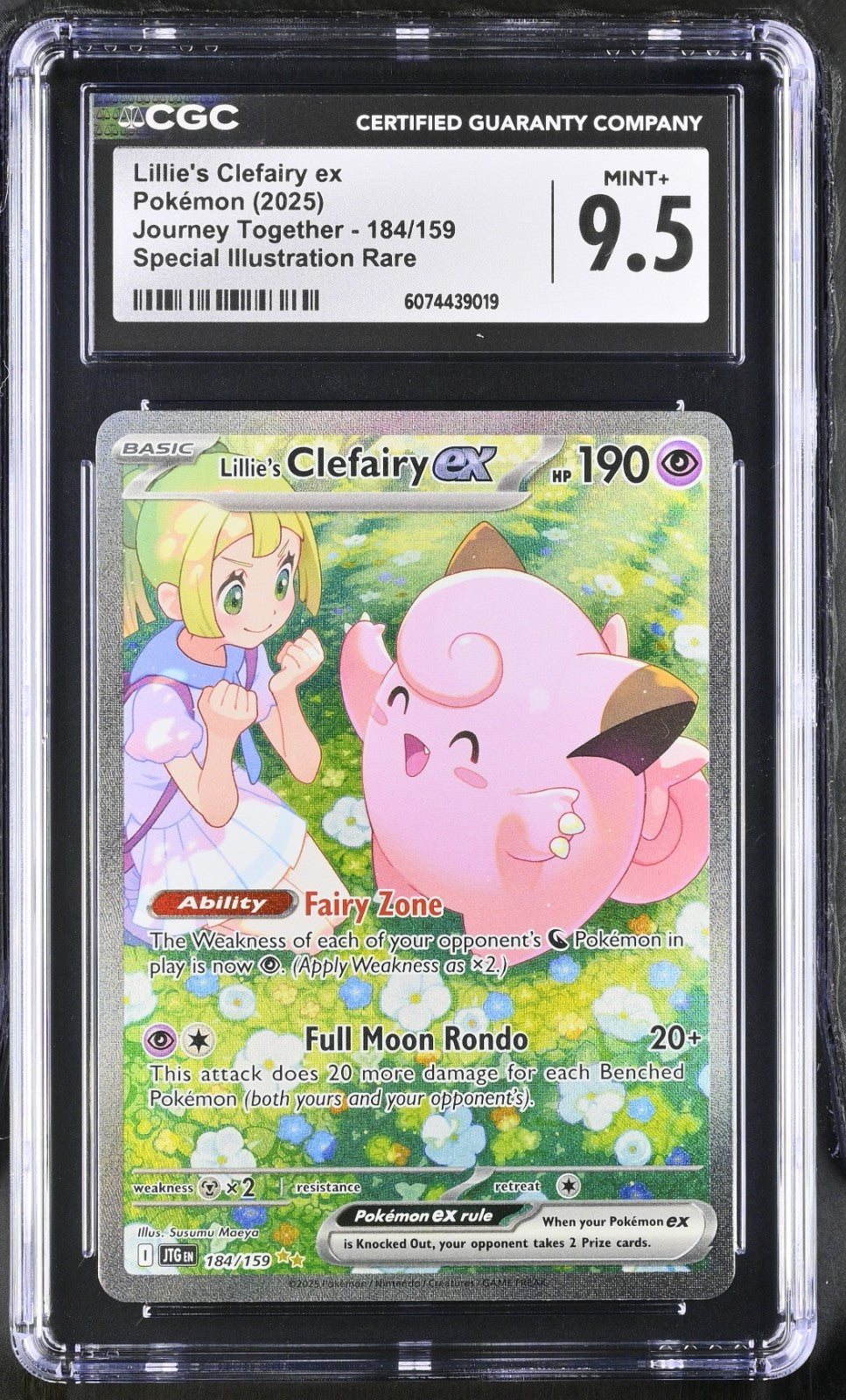 2025 Pokemon Scarlet & Violet Lillie's Clefairy ex #184/159 SIR CGC 9.5