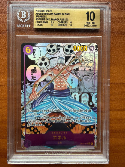BGS 10 PRISTINE ONE PIECE ENEL MANGA SEC ALT ART OP15-118 JAPANESE