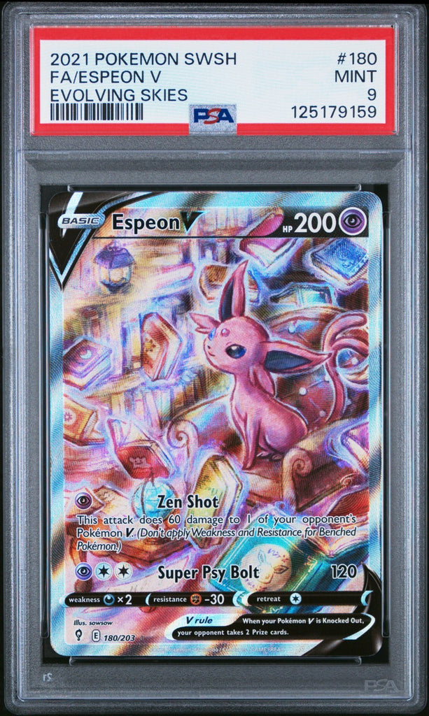 2021 Pokemon Sword & Shield Evolving Skies #180 Espeon V Evolving Skies PSA 9