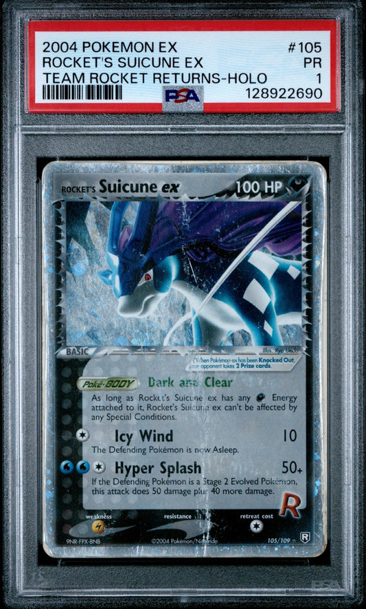 PSA 1 Rocket’s Suicune ex 069/084 Team Rocket Returns 2004 Pokemon Japanese