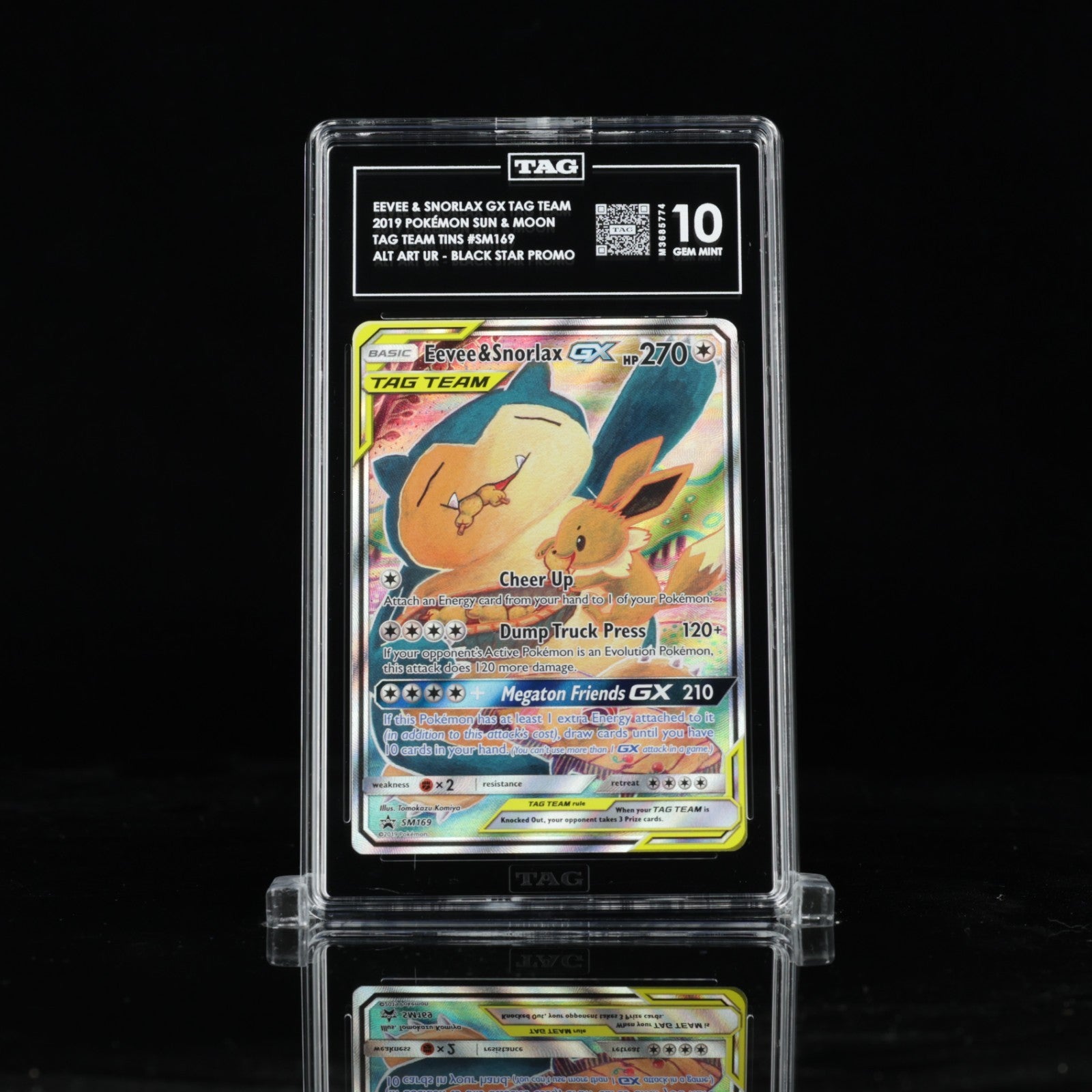 Pokemon TCG Eevee & Snorlax GX SM169 Alternate Full Art Tag Team Tins TAG 10