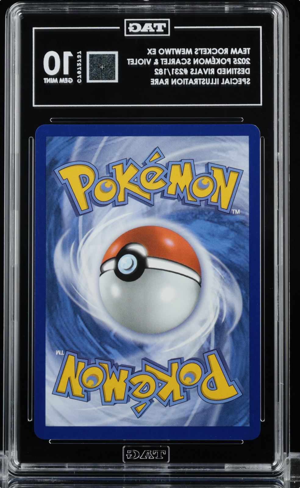 TEAM ROCKET'S MEWTWO EX 231 DESTINED RIVALS SPECIAL ILLUSTRATION POKEMON TAG 10