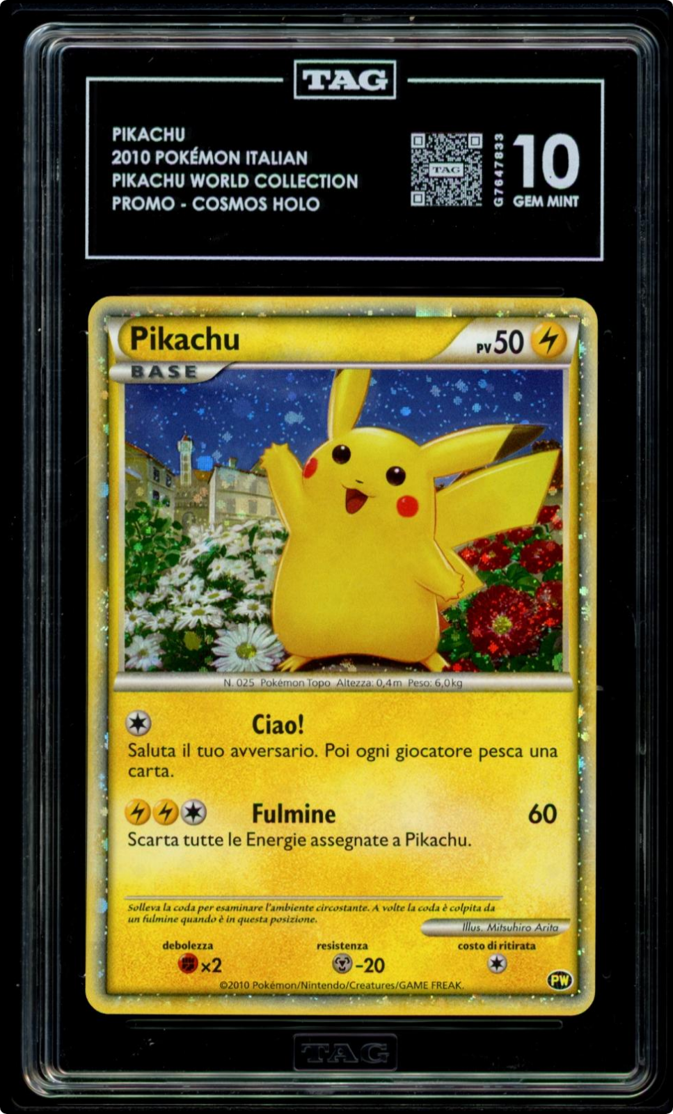 TAG 10 PIKACHU | World Collection Italian Holo Pokemon