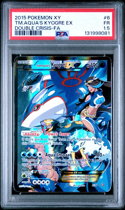 Pokemon Team Aqua's Kyogre EX Double Crisis Full Art 6/34 PSA 1.5