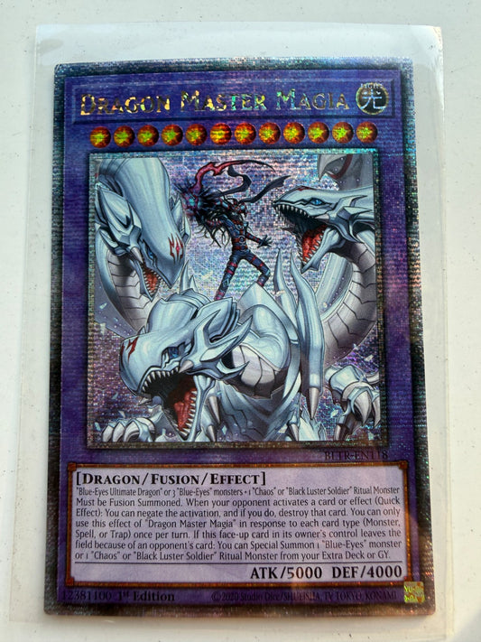 Yugioh Dragon Master Magia Quarter Century Secret Rare BLTR-EN118 NM