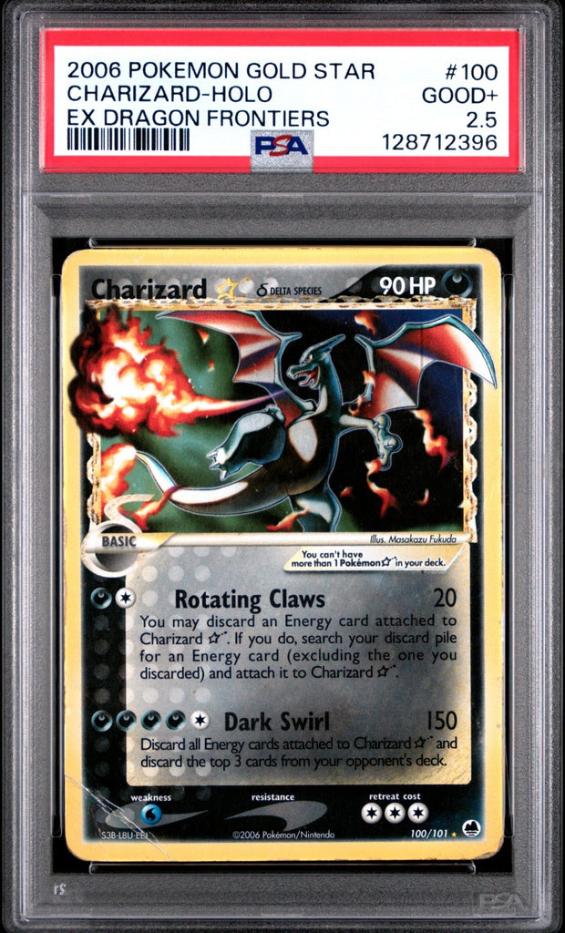 PSA 2.5 - Pokemon EX Dragon Frontiers Charizard Gold Star Holo 100/101