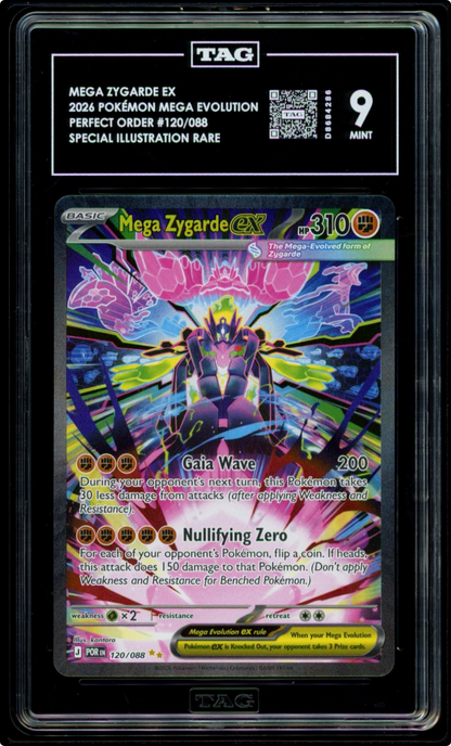2026 POKEMON PERFECT ORDER SPECIAL ILLUSTRATION RARE MEGA ZYGARDE EX TAG 9