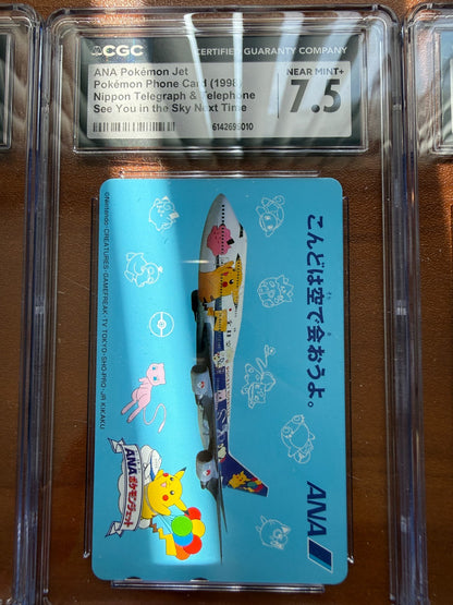 1998 2000 1999 Pokemon Japanese ANA Phone Card Pikachu Airlines Lot CGC 7 8 8.5
