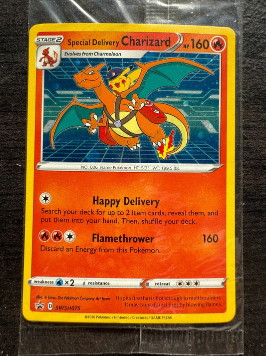 Special Delivery Charizard Pokemon Center Promo Card Sealed SWSH075