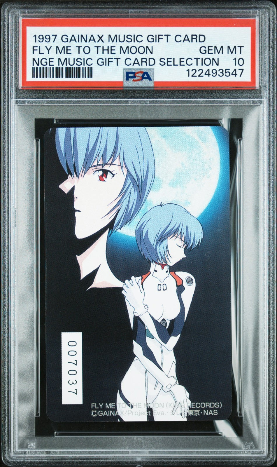 1997 Gainax Music Gift Card Fly me to the Moon Neon Genesis REI AYANAMI PSA 10