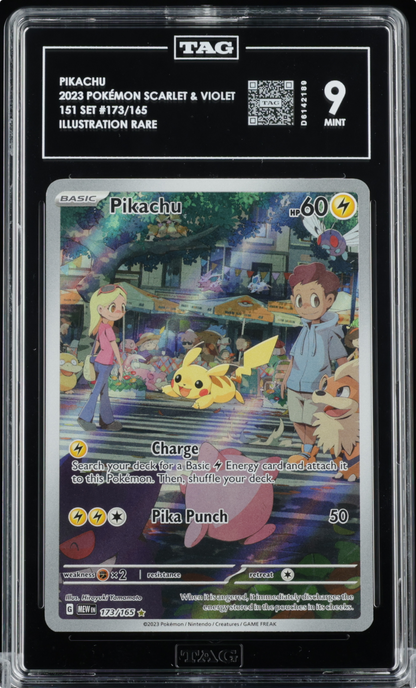 Pokémon TCG 151 Pikachu 173/165 Illustration Rare TAG 9