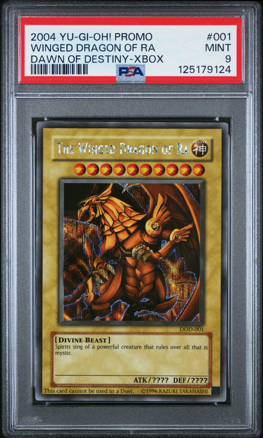 Yugioh PSA 9 2004 The Winged Dragon of Ra DOD-001 Dawn of Destiny Xbox #001