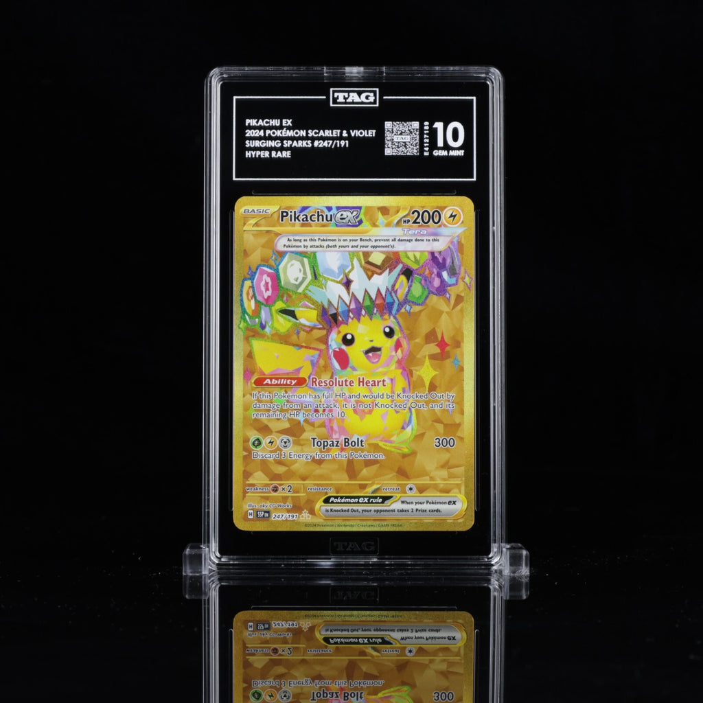 TAG 10 Pokemon Pikachu ex - 247/191 - Hyper Rare Gold SIR